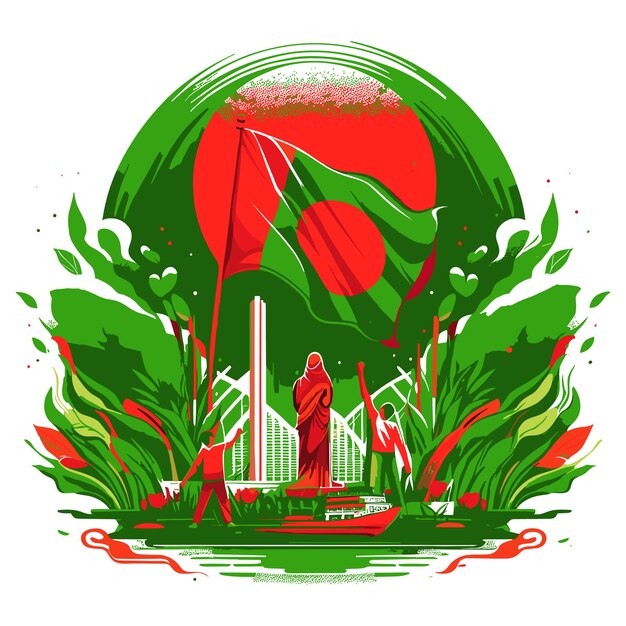 Plik wektorowy Żołnierz bangladeszu z flagą narodową