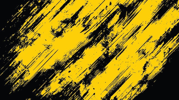 Żółta i czarna grunge szczoteczka ściana