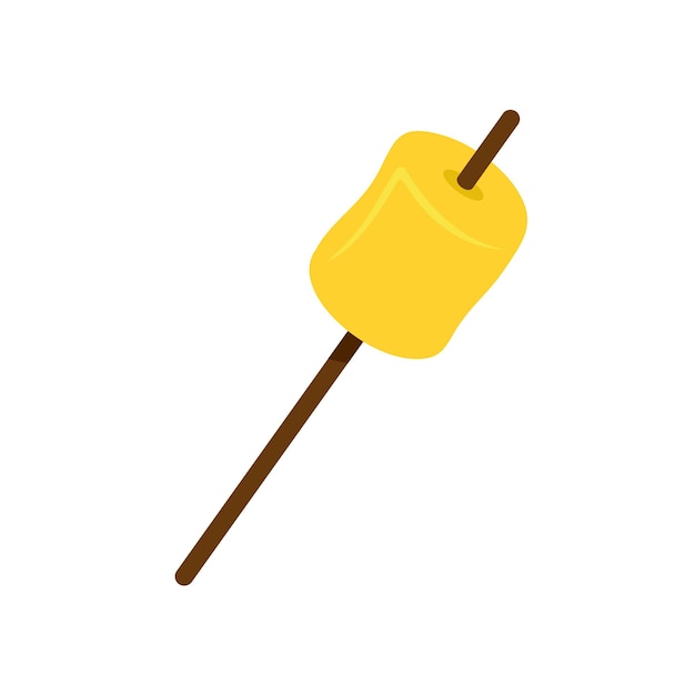 Żółta Ikona Marshmallow Płaska Ilustracja żółtej Ikony Wektorowej Marshmallow Dla Sieci Izolowanej Na Białym