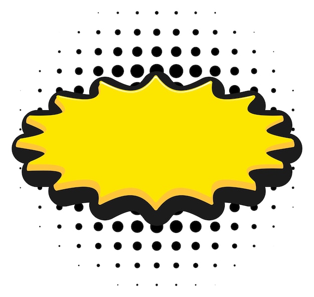 Żółta pusta ramka tekstowa w klasycznym efekcie komiksowym