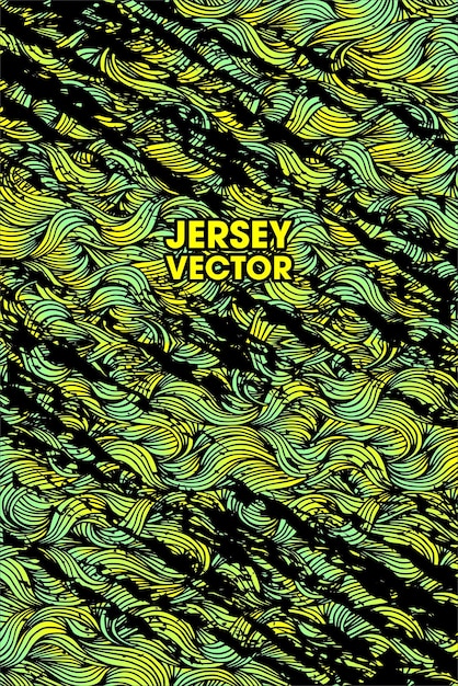 Żółta Zielona Fala Wektor i Grunge dla Jersey Tło
