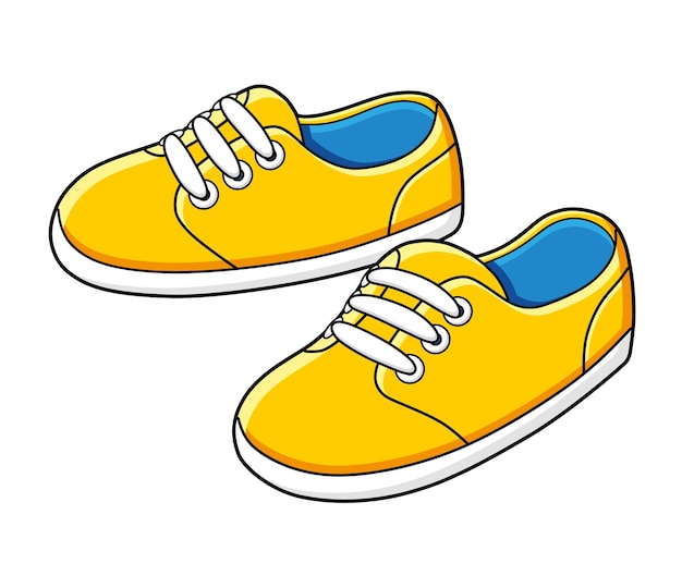 Plik wektorowy Żółte buty sportowe