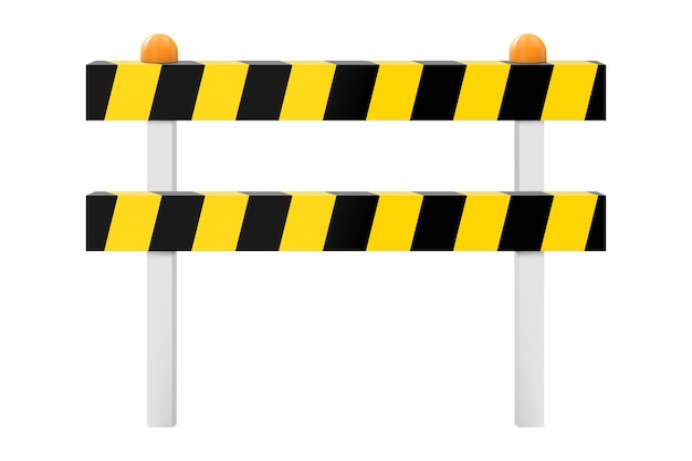 Plik wektorowy Żółte i czarne prążkowane bariery blokujące drogę realistyczna ilustracja wektorowa 3d