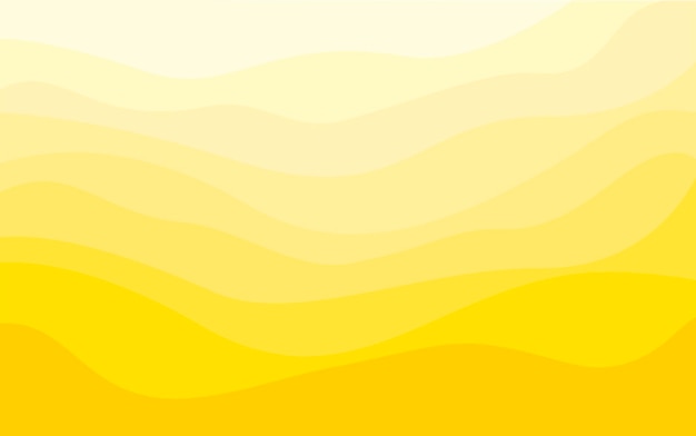 Żółte krzywe fal morskich wahają się od miękkiego do ciemnego stylu projektowania tła wektorowego