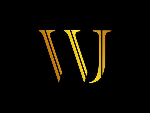 Plik wektorowy Żółte logo z literą wj