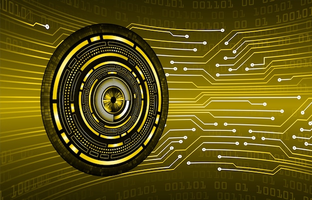 Żółte Oko Obwód Cyber Przyszłości Koncepcja Technologii
