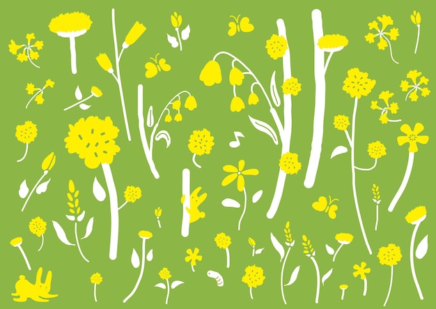Plik wektorowy Żółte rośliny, których wiosną jest mnóstwo