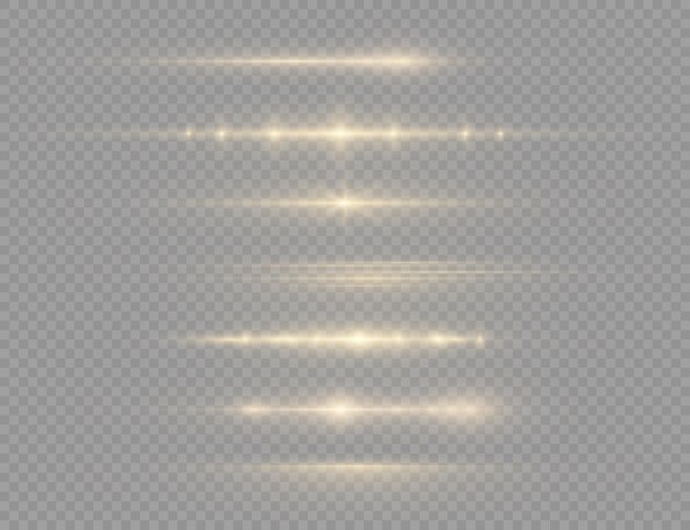Żółte świecące światło, wiązka laserowa