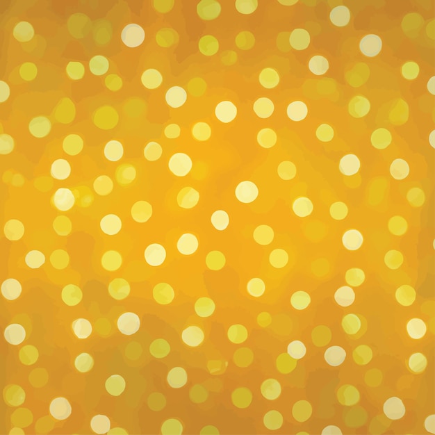 Żółte tło z białymi kółkami i napisem bokeh.