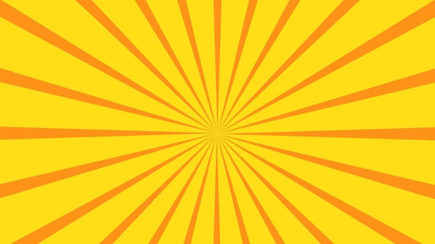 Żółte tło z wektorem efektu powiększenia promieni słonecznych