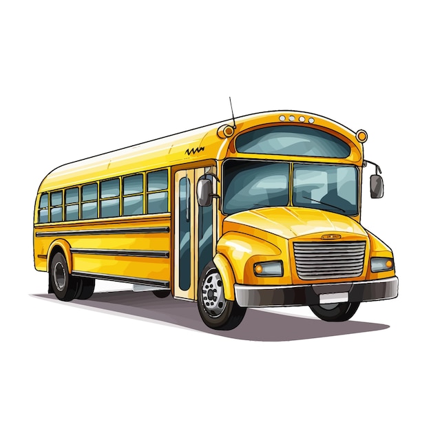 Plik wektorowy Żółty autobus szkolny odizolowany na białym