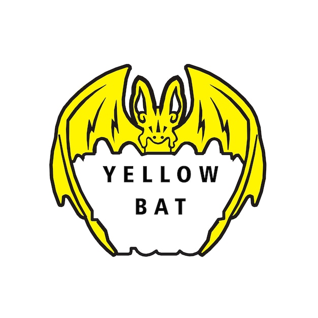 ŻÓŁTY BAT LOGO SZABLON ZNAK