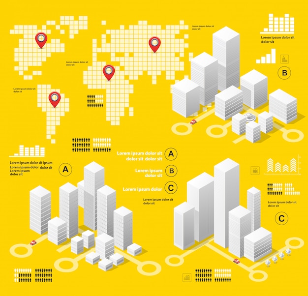 Żółty Ilustracja Infografiki