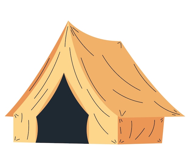 Plik wektorowy Żółty namiot kempingowy