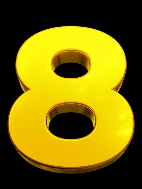 Żółty numer 8 z czarnym tłem
