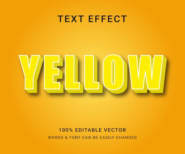 Plik wektorowy Żółty pełny edytowalny efekt tekstowy