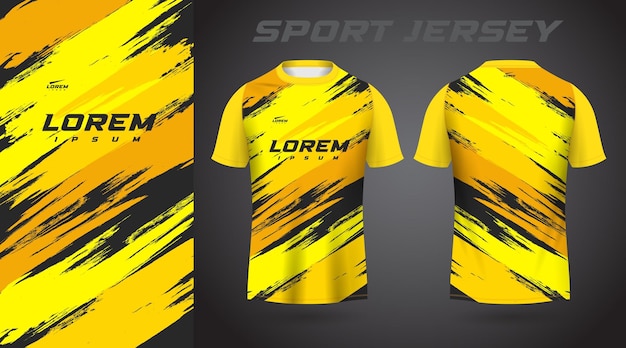 żółty projekt koszulki sportowej