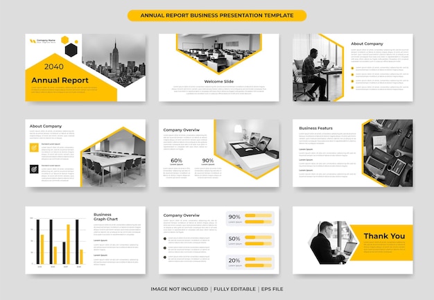 Żółty Raport Roczny Szablon Slajdu Powerpoint Projekt Lub Propozycja Szablon Projektu