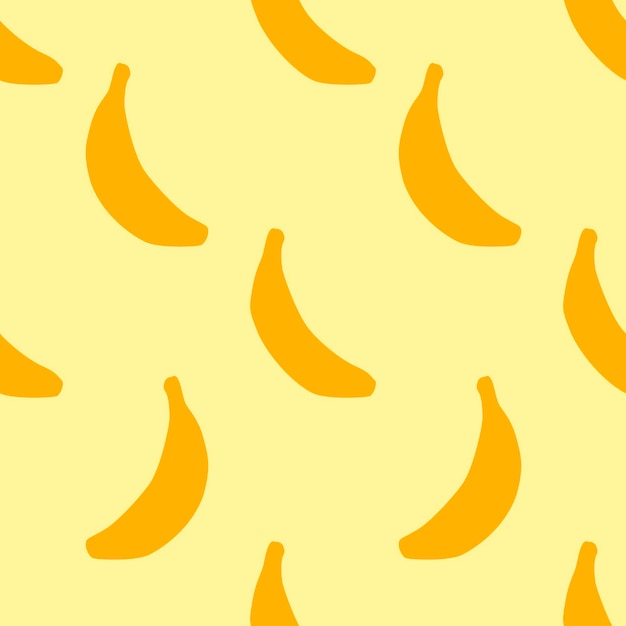 Żółty wzór bananów, w stylu Płaska konstrukcja. Ręcznie rysowane kreskówki bananowe owoce