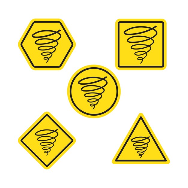 Plik wektorowy Żółty znak ostrzegawczy huraganu tornado ilustracja wektorowa