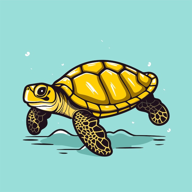 Żółw morski turkusowy oceanlife kreskówka wektor ilustracja