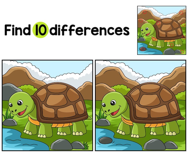 Żółw Zwierzę Znajdź Różnice
