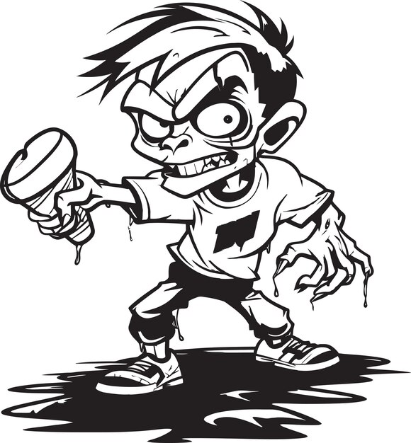 Plik wektorowy zombie buddy mascot vector eerie guide zombie mascot