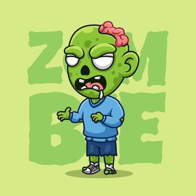 Zombie Creative Halloween Cartoon Character Maskotka Logo