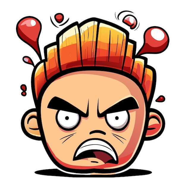 Plik wektorowy zombie horror strach twarz ręcznie narysowany płaski stylowy maskotka kreskówka postać rysunek naklejka ikona