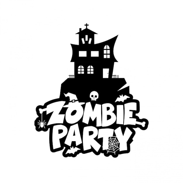 Zombie Party typografia wektor wzór