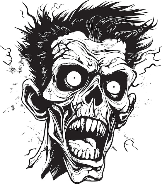 Plik wektorowy zombies chaos crazy skull vector zombies unruly vision vector design