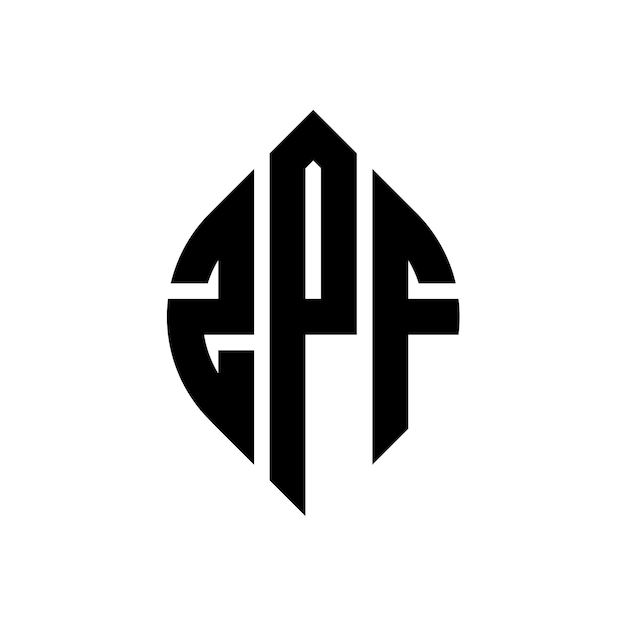 Zpf Okrągłe Litery Projektowanie Logo Z Okręgiem I Kształtem Elipsy Zpf Elipsy Litery Z Stylem Typograficznym Trzy Inicjały Tworzą Logo Okręgu Zpf Krąg Emblem Abstrakt Monogram Liter Mark Wektor