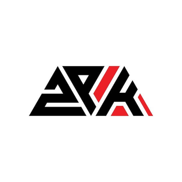 ZPK trójkątowy projekt logo z kształtem trójkąta ZPK trzykątny projekt logo z monogramem ZPK wektor trójkątowy szablon logo z czerwonym kolorem ZPk trójkątne logo Proste eleganckie i luksusowe Logo ZPK