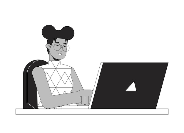 Zrelaksowany mężczyzna siedzący na worku z fasolą płaska koncepcja ilustracji wektorowych Freelancer z laptopem Postać z kreskówki 2D na białym tle do projektowania interfejsu użytkownika sieci Web Edytowalny obraz bohatera w odizolowanym kolorze