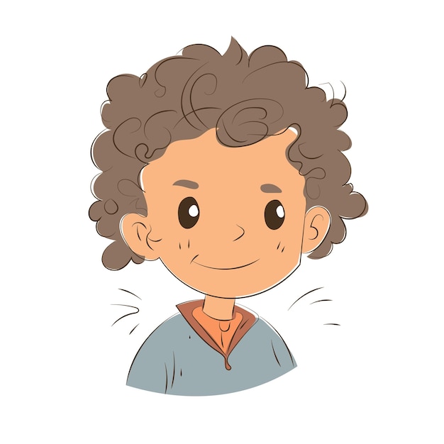 Plik wektorowy zróżnicowana twarz młodego chłopca jego emocje portret z pozytywnym wyrazem twarzy ręcznie rysowane doodle