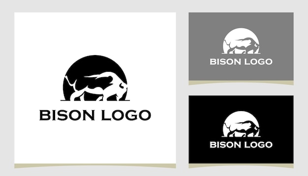 Żubr Koncepcje Logo Graficzny Abstrakcyjny Szablon