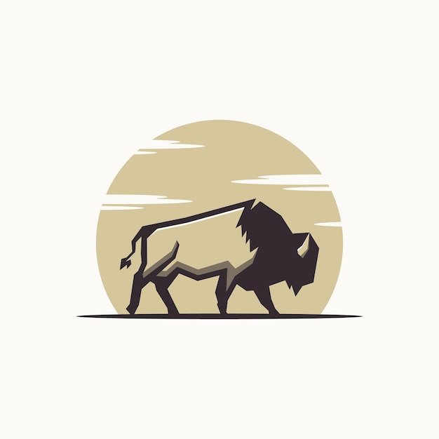 Żubr Zwierząt Logo Ilustracja Wektor