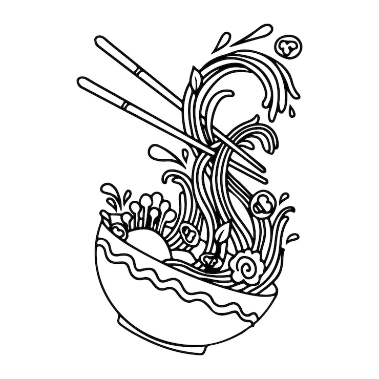 Wektor zupa z makaronem ramen ilustracja wektora makaronu tradycyjne azjatyckie jedzenie japońskie w słońcu czerwone kółko z ilustracji wektorowych tekstury