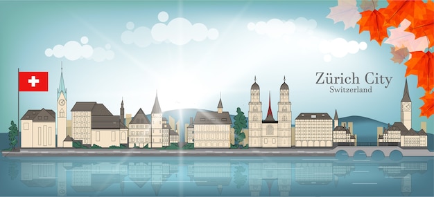 Zurich City Szwajcaria Tło