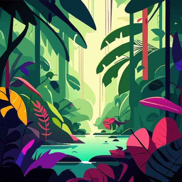 Zwierzę Dżungli Las Tropikalny Ręcznie Narysowany Płaski Stylowa Naklejka Kreskówkowa Ikonka Koncepcja Odizolowana