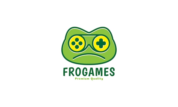 Zwierzęca żaba Z Joystickiem Gra Logo Wektor Ikona Ilustracja Projekt