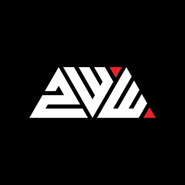 Plik wektorowy zww trójkątny projekt logo z kształtem trójkąta zww trójnokątny projekt logo monogram zww trzeciokątny wektorowy szablon logo z czerwonym kolorem zww trzykątne logo proste eleganckie i luksusowe logo zww