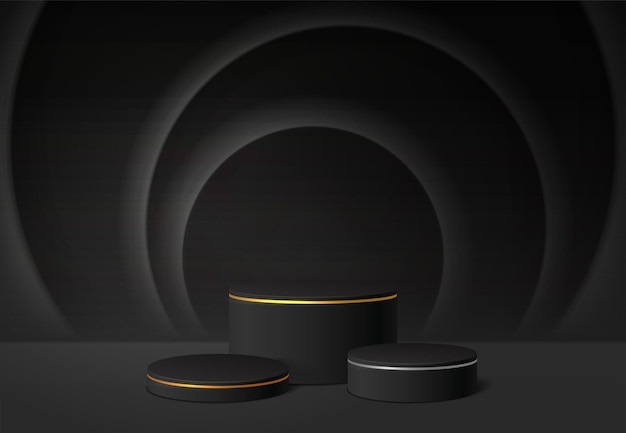 Zwycięzca etapu podium realistyczne wektor ilustracja 3d