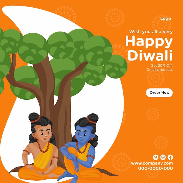 Życzę Wszystkim Szablonu Projektu Banera Happy Diwali