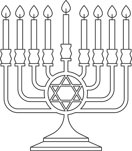 Plik wektorowy Żydowska chanuka menora