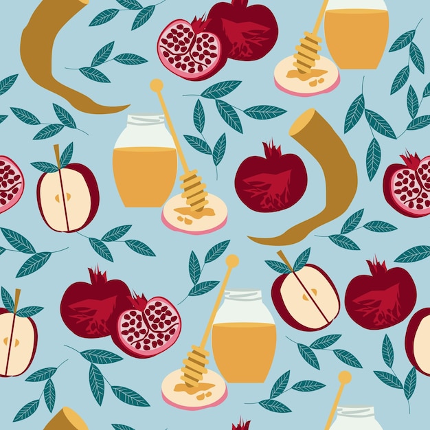 Żydowskie święto Rosh Hashana Bezszwy wzór