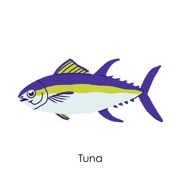 Plik wektorowy Żywna ryba tuńczykowa z słonej wody