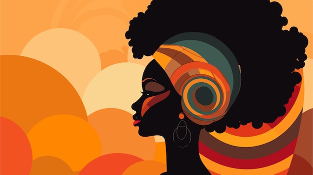 Żywy obraz wektorowy afrykańskiej kobiety