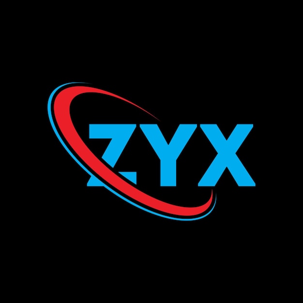 Plik wektorowy zyx logo zyx litery zyx litera logo projekt inicjały zyx logotyp powiązany z okręgiem i dużymi literami monogram logo zy x typografia dla firmy technologicznej i marki nieruchomości