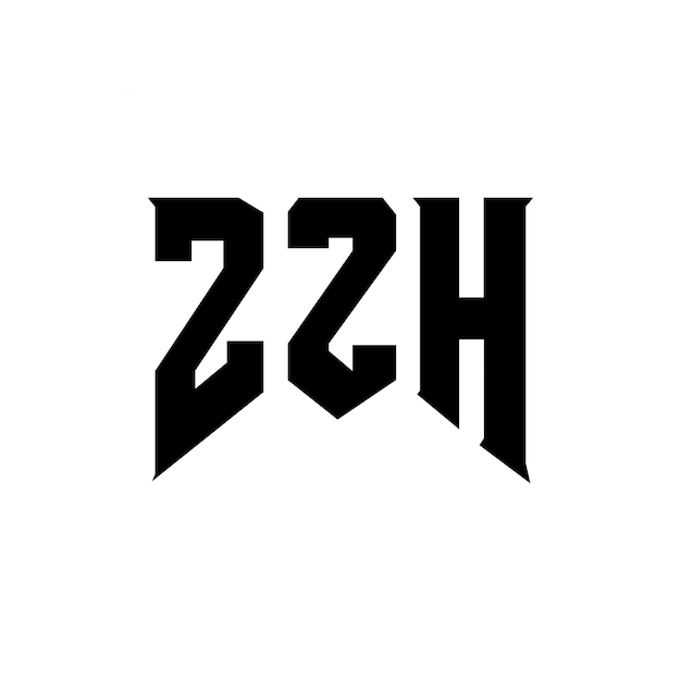 ZZH - projekt logo litery dla firmy technologicznej ZZH logo czarno-białe kombinacja kolorów ZZH Logo ZZH Wektor ZZH Projekt ZZH Ikona ZZH Alfabet ZZH Typografia Projekt logo